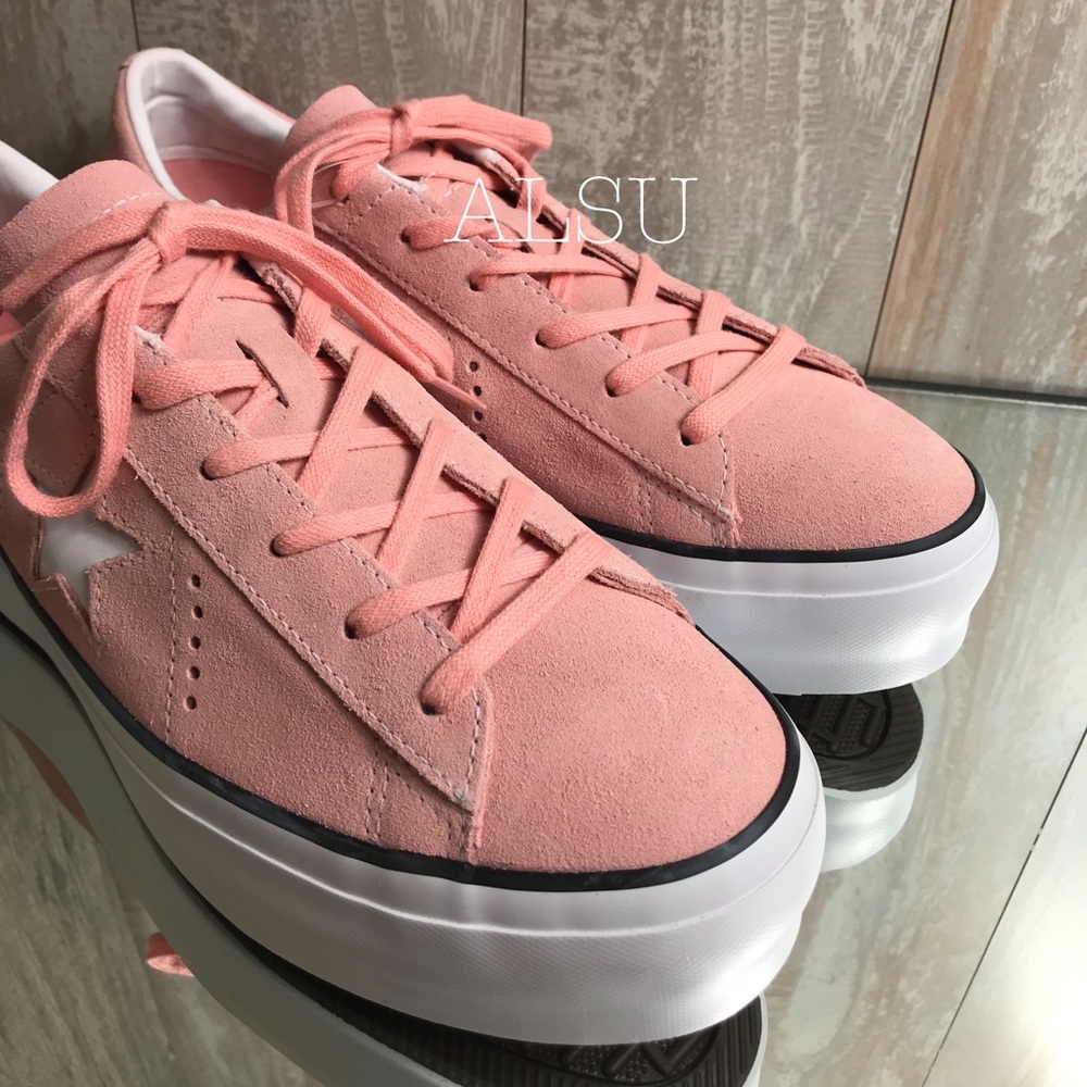 Conver One Star Platform OX Suede Bleached Coral W - Picture 6 of 8